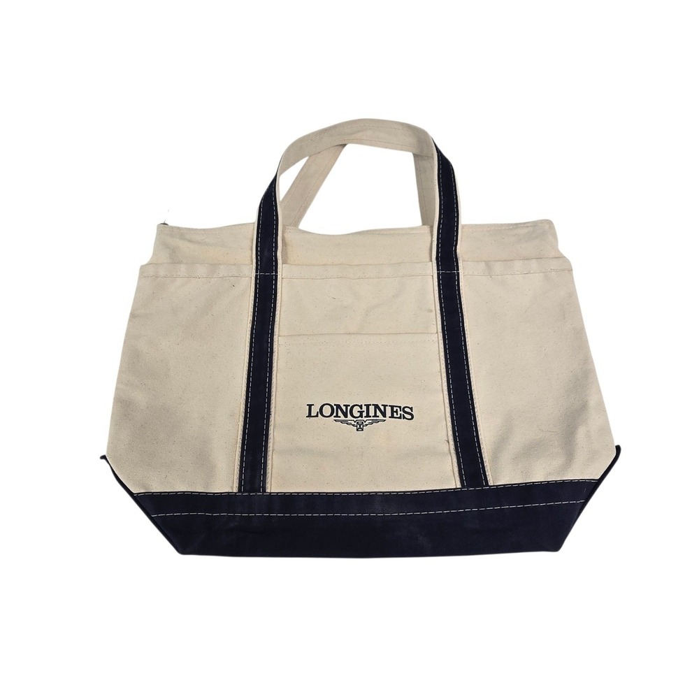 Longines Luxury Watch AD Gift Duffel Tote Weekender Bag Cotton Beige